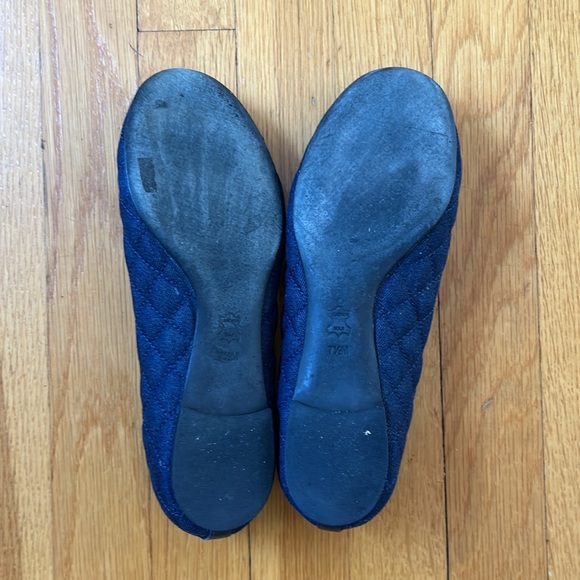 Tory Burch Womens Navy Blue Denim Quilted Quinn Ballet Flats Size 7.5 - Picture 5 of 5